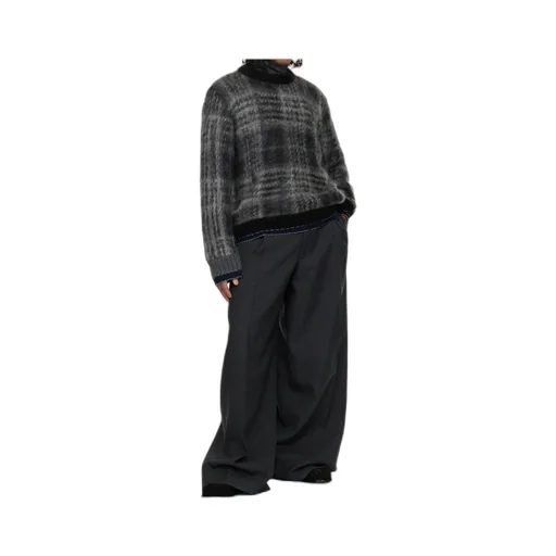 Plaid Mohair Knit Sweater