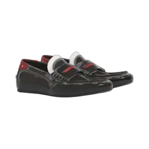 Logo Tab Leather Moccasins