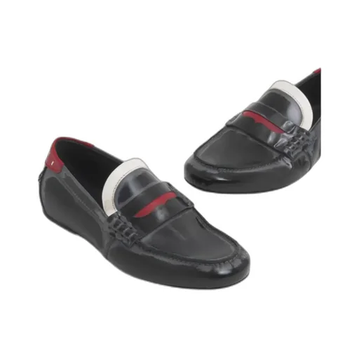 Logo Tab Leather Moccasins