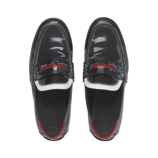 Logo Tab Leather Moccasins