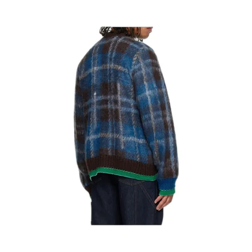 Check Mohair Knit Cardigan
