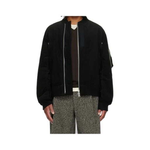 Corduroy Drawstring Bomber Jacket