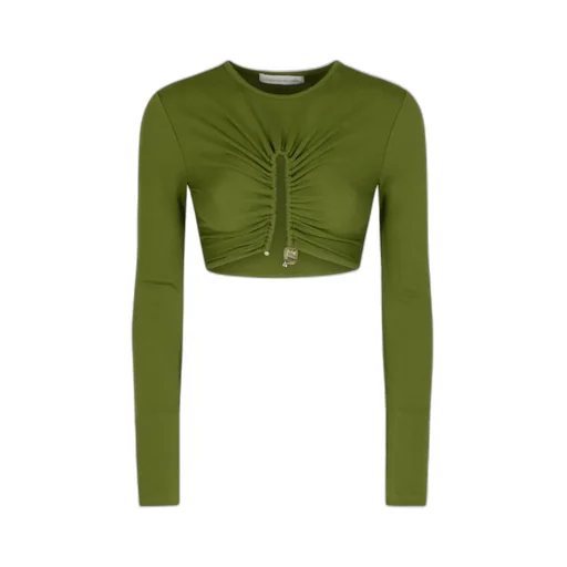 Gathered-Effect Ribbed Crop Top