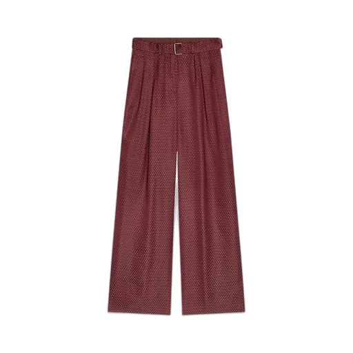 Belted Jacquard Trousers