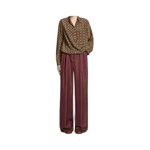 Belted Jacquard Trousers
