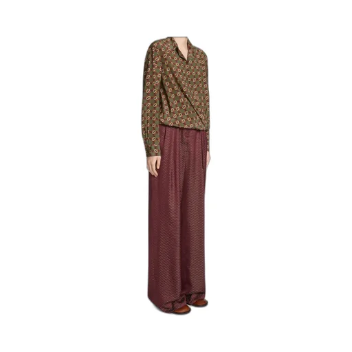 Belted Jacquard Trousers