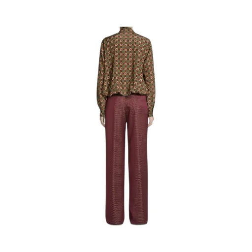 Belted Jacquard Trousers