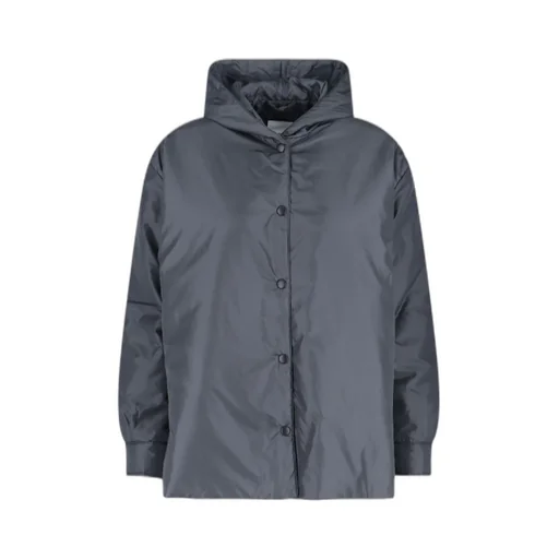 Long-Sleeved Button-Up Hooded Jacket