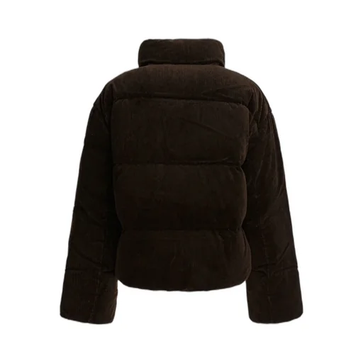 Logo Embroidered Padded Corduroy Jacket