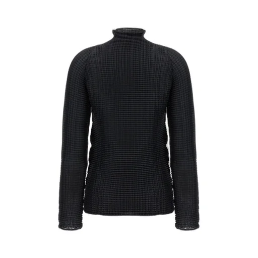 Pleated Turtleneck Blouse