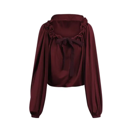 Ruffled Satin Blouse