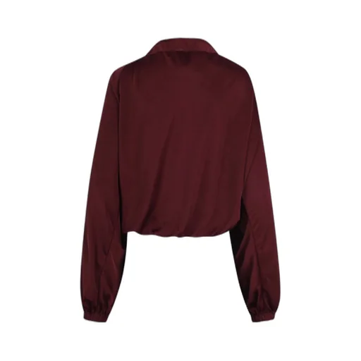 Ruffled Satin Blouse