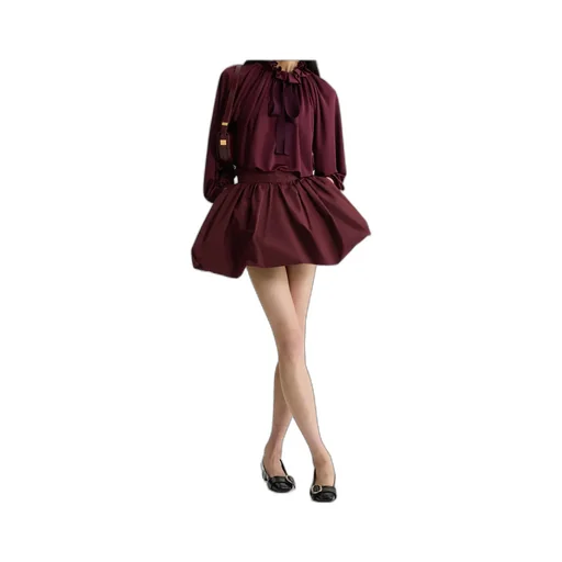 Ruffled Satin Blouse