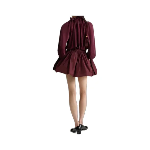 Ruffled Satin Blouse
