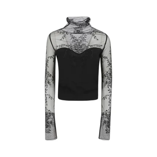 Beaded Roll-Neck Blouse