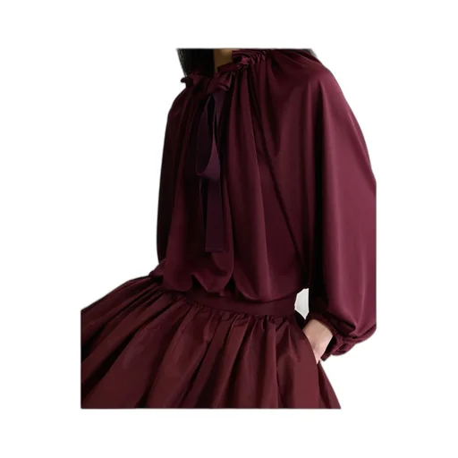 Ruffled Satin Blouse