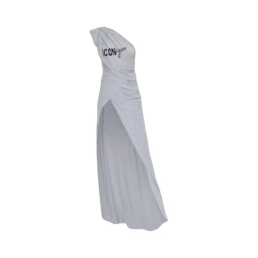 Icon Printed One-Shoulder Dress