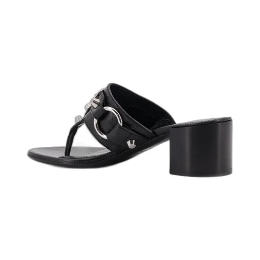 50Mm Studs Buckle Leather Heeled Sandals