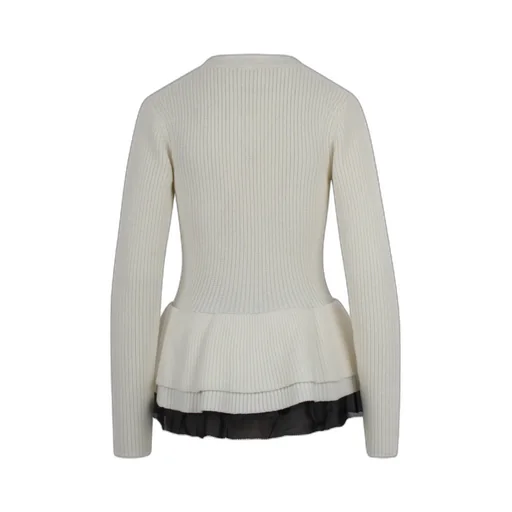 Ruffled Wool Cardigan