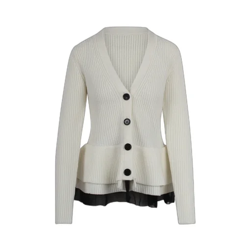 Ruffled Wool Cardigan