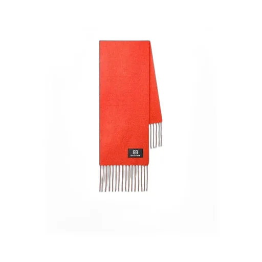 Logo Patch Fringed Scarf