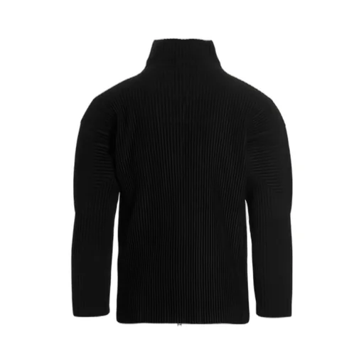 Zip-Up High Neck Cardigan