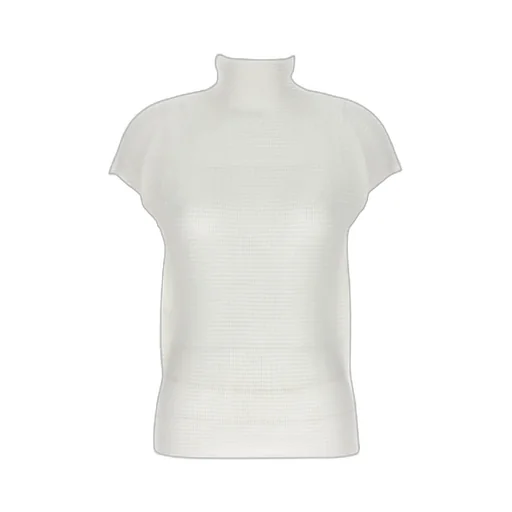 Pleated Turtleneck Top