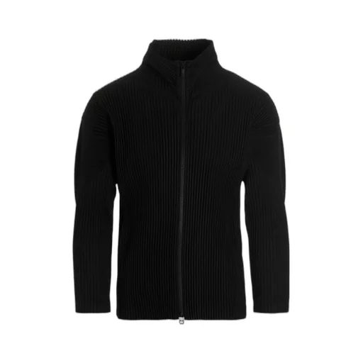 Zip-Up High Neck Cardigan