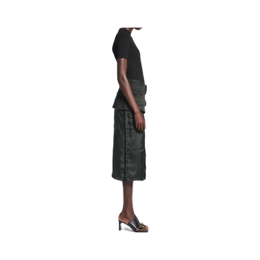 Charcoal Grey Ripped Skirt