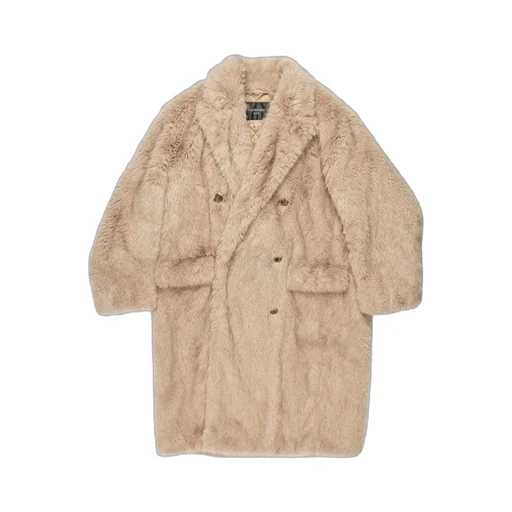 Faux-Fur Double-Breasted Coat