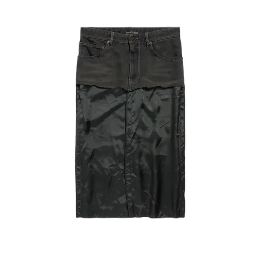 Charcoal Grey Ripped Skirt