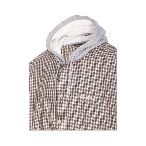 Checked Hooded Shirt