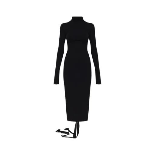Stand Up Collar Midi Dress