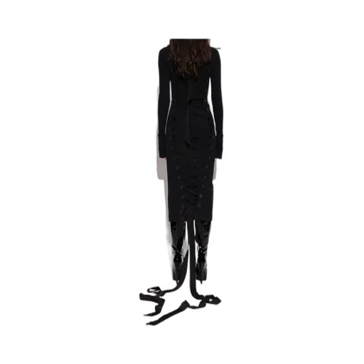 Stand Up Collar Midi Dress