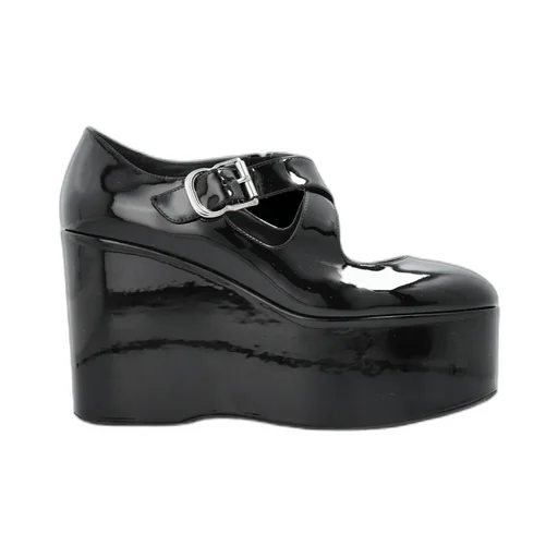 110Mm Wedge Leather Pumps