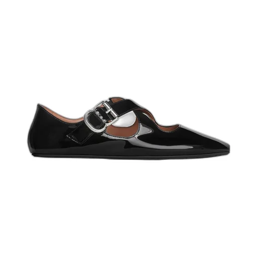 Buckle-Strap Ballet Flats
