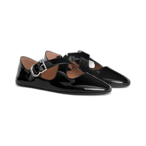 Buckle-Strap Ballet Flats