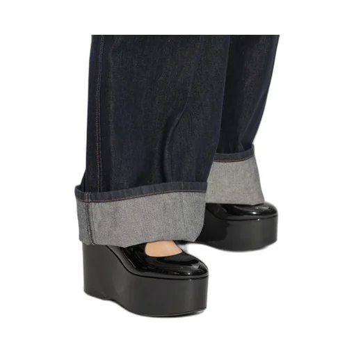 110Mm Wedge Leather Pumps