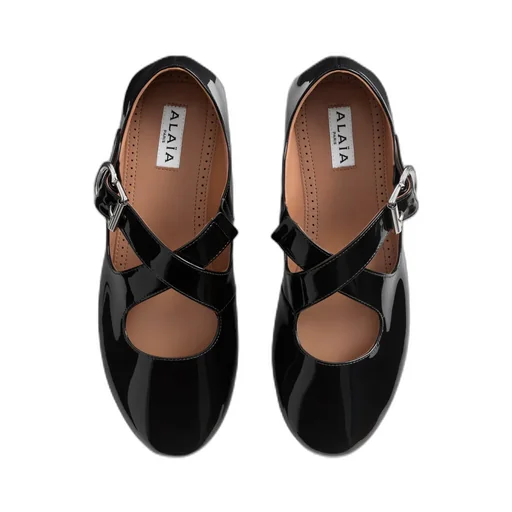 Buckle-Strap Ballet Flats