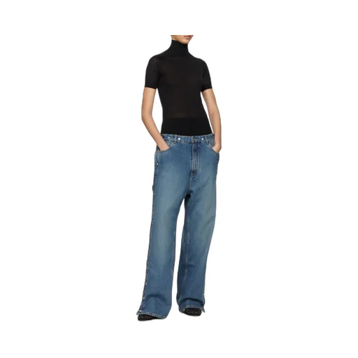Layered Wide-Leg Jeans