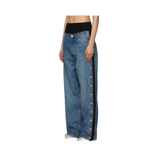 Layered Wide-Leg Jeans