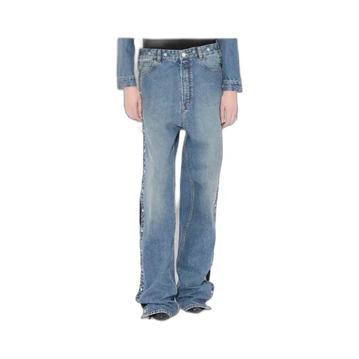 Layered Wide-Leg Jeans