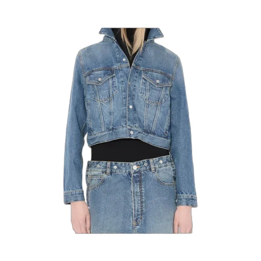 Buttoned Long-Sleeved Denim Jacket