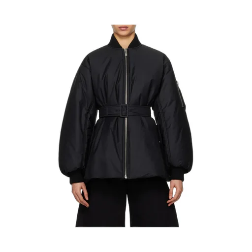 Zip-Up Belted Bomber Jacket