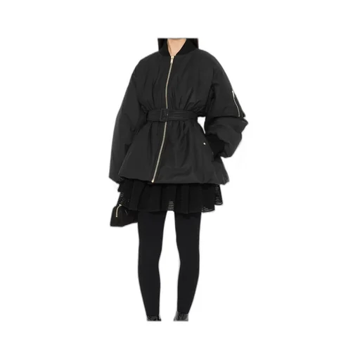 Zip-Up Belted Bomber Jacket