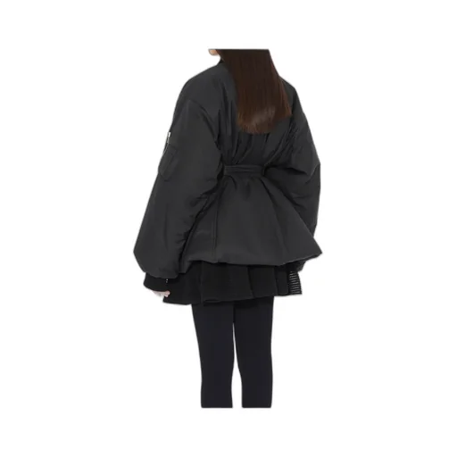 Zip-Up Belted Bomber Jacket