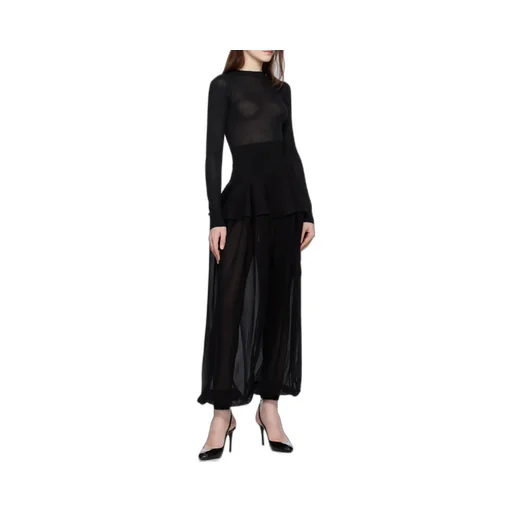 Round-Collar And Long-Sleeved Jumpsuit