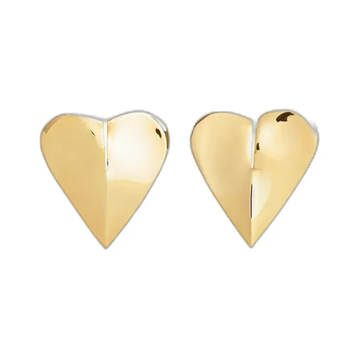 Le Coeur Heart-Shaped Polished Earrings
