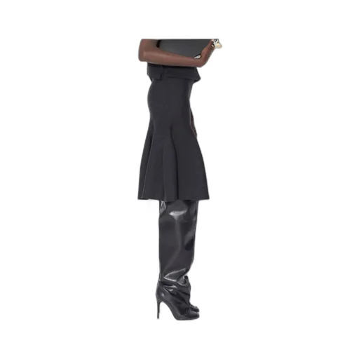 Sculptural Godet Knit Midi Skirt