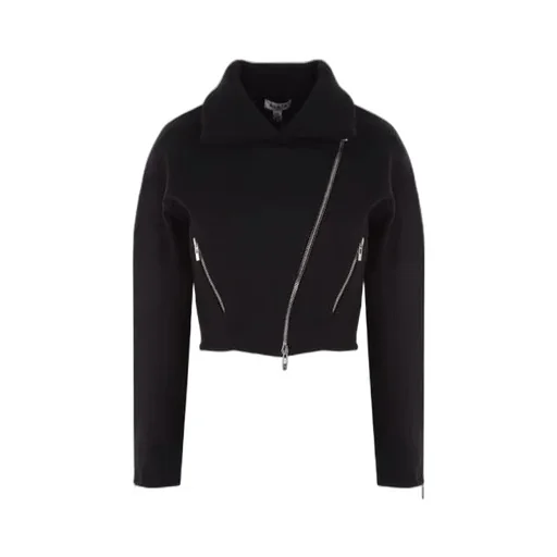 Zip-Detailed Biker Cardigan